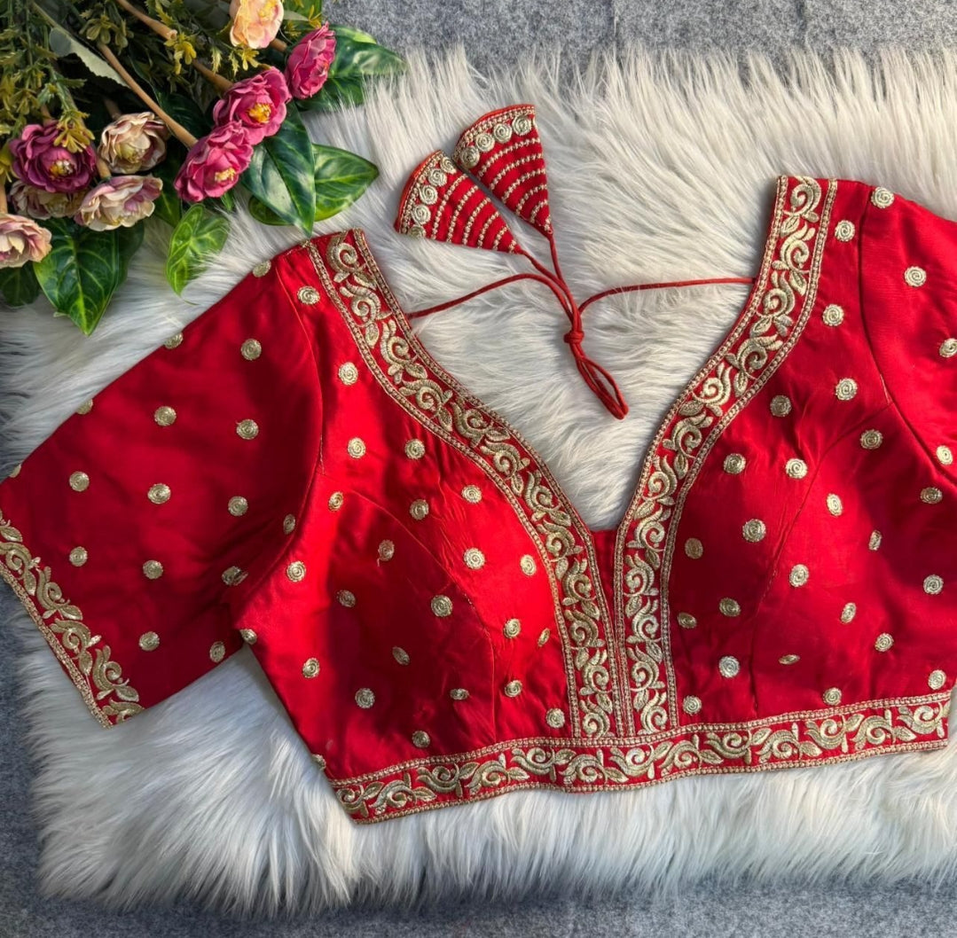 Party Blouse Golden Embroidery with sequence