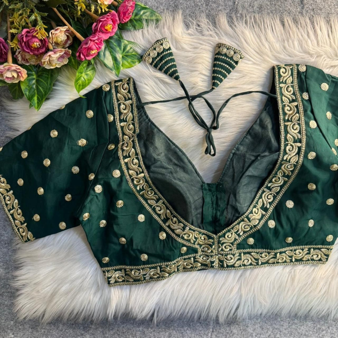Party Blouse Golden Embroidery with sequence