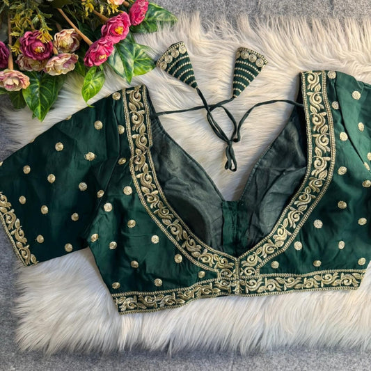Party Blouse Golden Embroidery with sequence