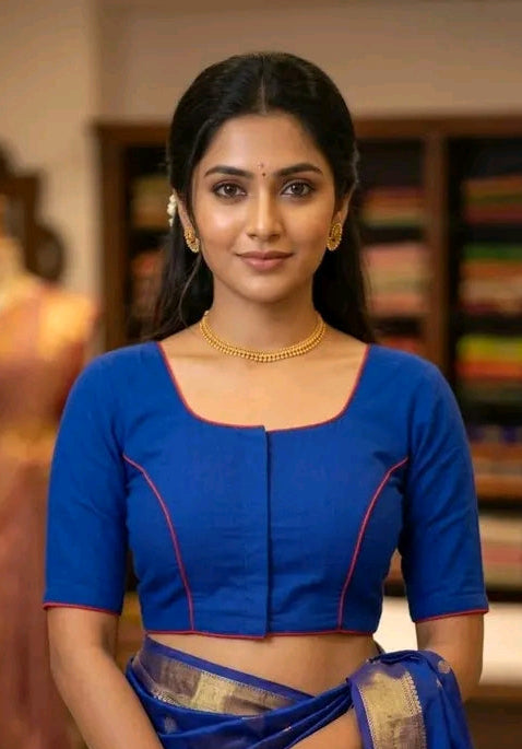 Embroidery design blouse boat neck