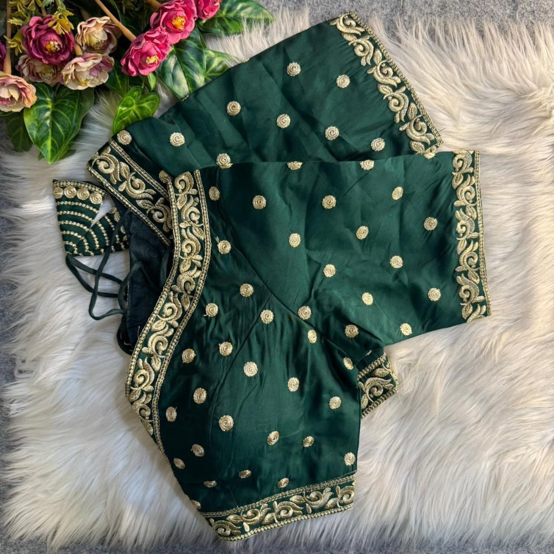 Party Blouse Golden Embroidery with sequence