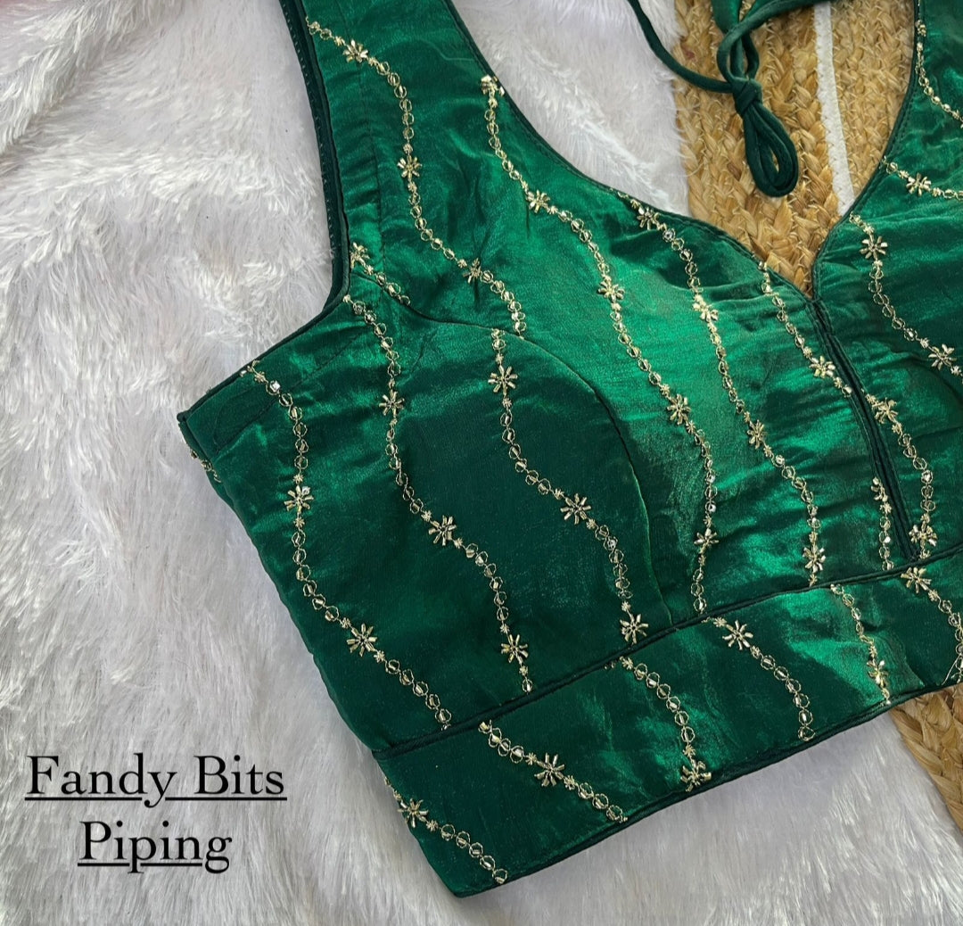 Stylish Blouse Golden Embroidery