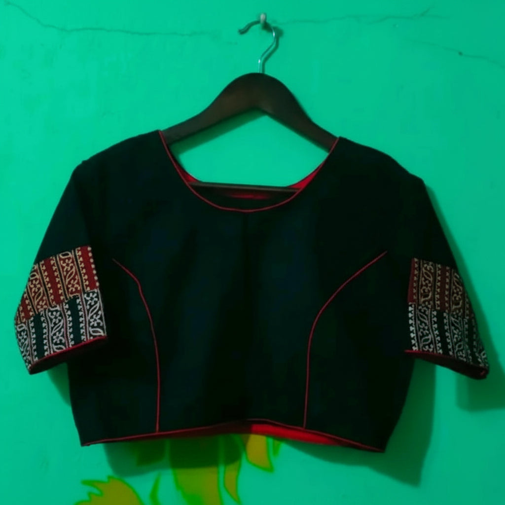 Blouse Black Mirror Work Design
